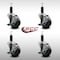 Service Caster 3.5'' SS Thermoplastic Rubber Swivel 1-1/8'' Expanding Stem Caster Set with Brake, 4PK SCC-SSEX20S3514-TPRB-TLB-118-4 - alternate 4
